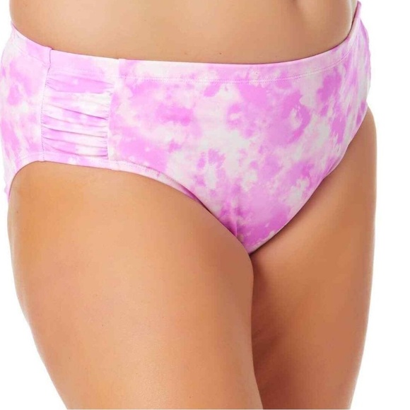 California Waves Women's Plus Size Pink Tie-Dyed Swim Bottoms - 2X (20) Pink NEW - Picture 1 of 14